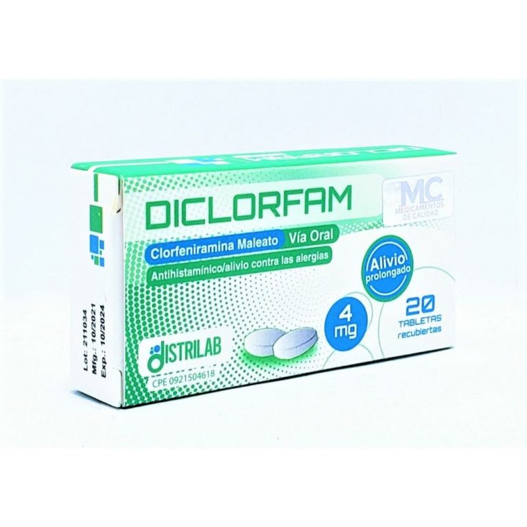 Diclorfam 4 Mg X 20 Tabletas Farma Prime