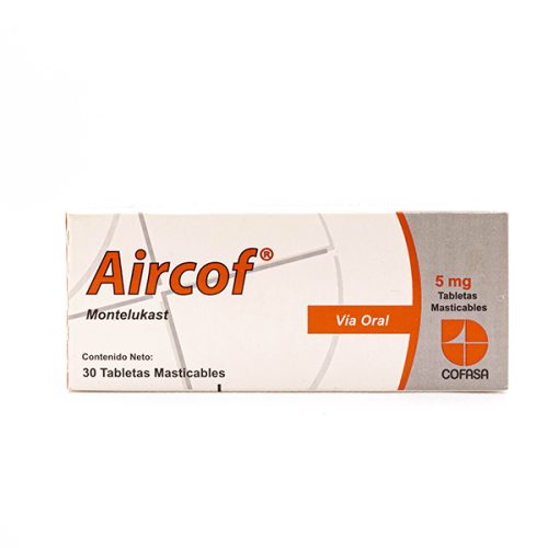 Aircof (Montelukast) 5 mg x 30 Tabletas Masticables Laboratorio Cofasa