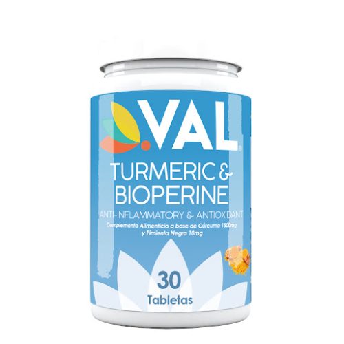 Turmeric y bioperine 1500 mg /10 mg X 30 Cápsulas Laboratorio Val