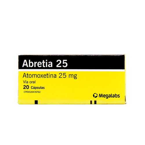 Abretia (atomoxetina) 25 mg X 20 Cápsulas Laboratorio Megalabs