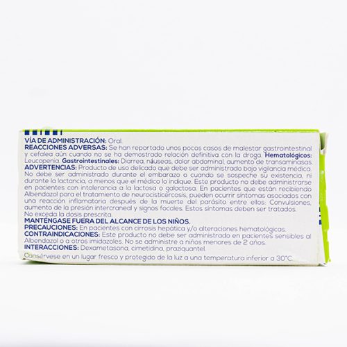 Albendazol 200mg X 2 Tabletas Laboratorio La Sante Pharmetique