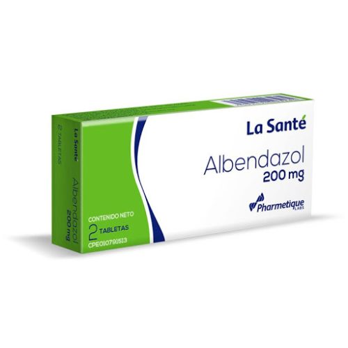 Albendazol 200mg X 2 Tabletas Laboratorio La Sante Pharmetique