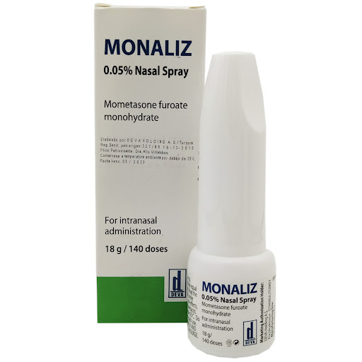 Mometasona Monaliz 50 mcg x 140 Dosis Spray Nasal Deva Holding Composición:  Mometasona