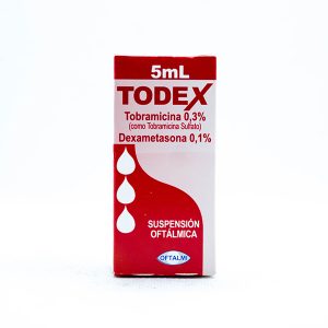 Todex Gotas Oftálmica (Tobramicina / Dexametasona) 0.3% / 0.1% X 5 ml Laboratorio Oftalmi