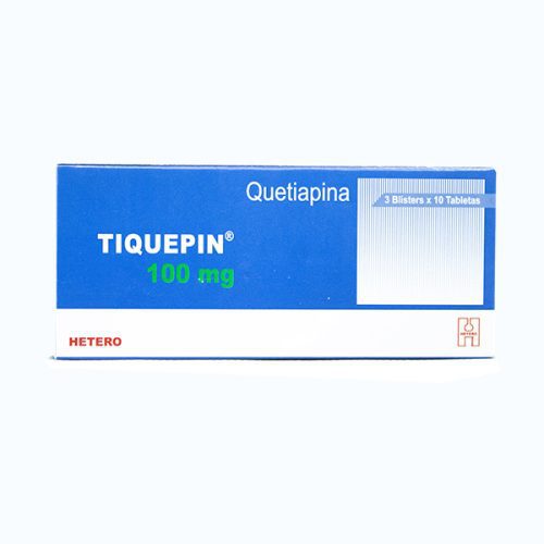 Tiquepin (Quetiapina) 100 mg X 30 Comprimidos Laboratorio Hetero