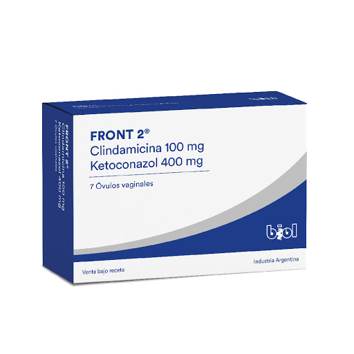 Front 2 (clindamicina/ ketoconazol) 100 mg / 400 mg X 7 Óvulos Vaginal |  Farma Prime